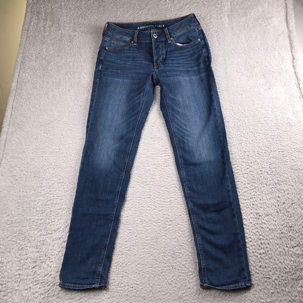 American Eagle Tomgirl Jeans Women 4 X-Long Dark Wash Slim Boyfriend NEW NWT